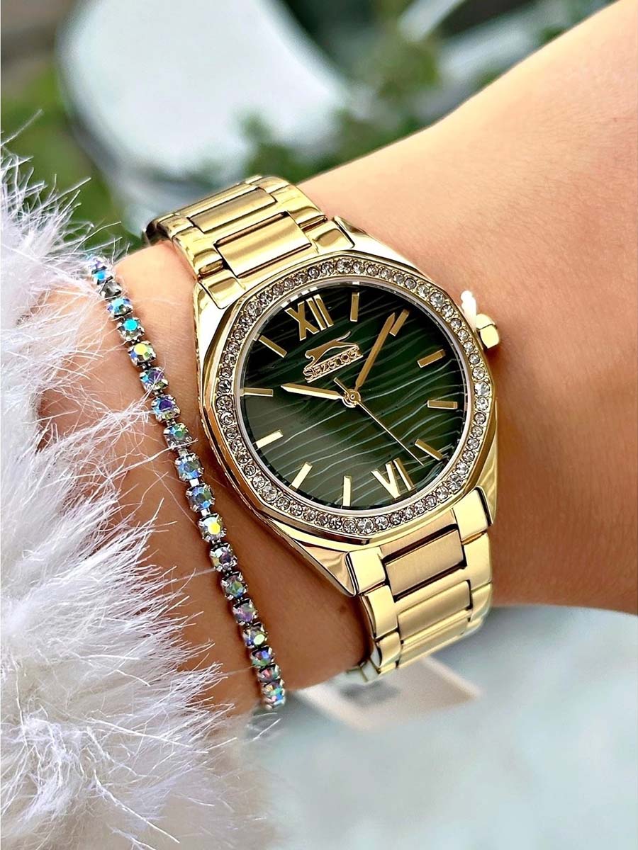 Slazenger Slazenger SL.09.2301.3.03 женские часы зеленый циферблат на запястье