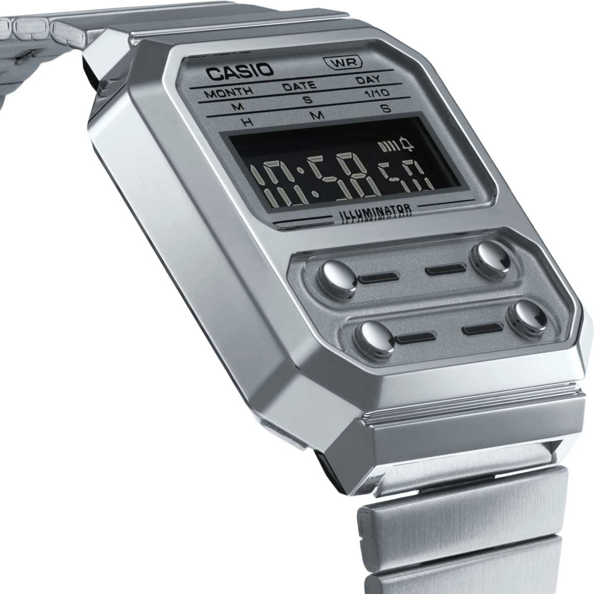 Оригинальные часы Casio Casio Vintage A100WE-7BDF (A100WE-7B) кварцевые калибр механизма  общий вид