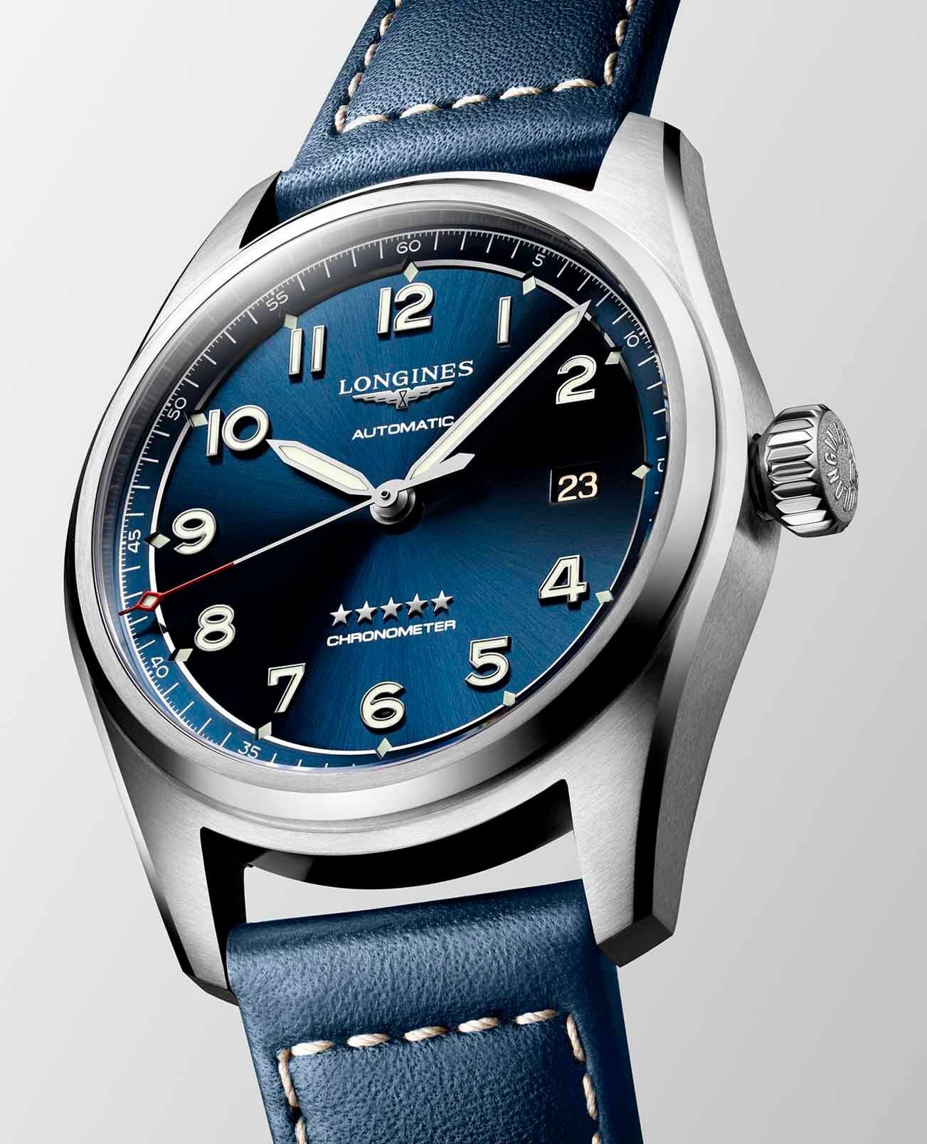 Longines Longines Spirit  L3.810.4.93.0, spirit швейцария мужские часы на браслете кожаный боковой вид