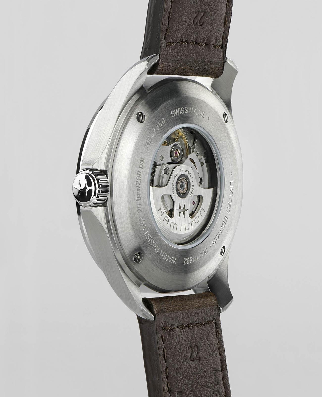 Оригинальные часы Hamilton Hamilton Khaki Aviation Pilot Schott NYC H64735561 механические калибр механизма h-30 общий вид