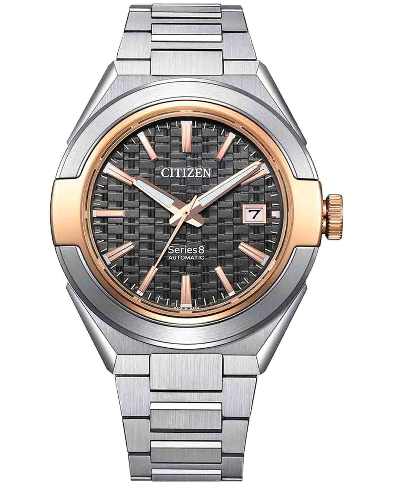 Citizen Citizen Series 8 NA1034-51H  NA1034-51H механические мужские часы серый циферблат, браслет нержавеющая сталь — вид спереди