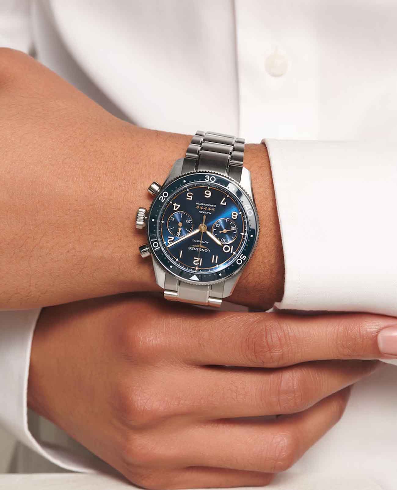 Оригинальные часы Longines Longines Spirit Flyback L3.821.4.93.6 механические калибр механизма  общий вид