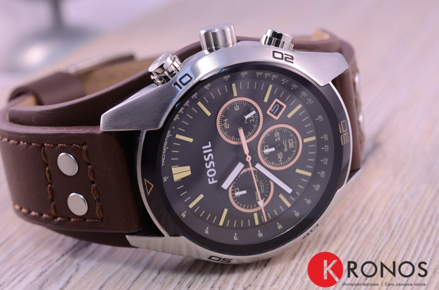 Fossil CH2891 мужские часы застежка крупным планом
