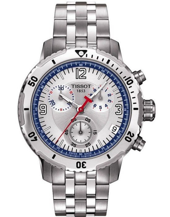 Tissot Tissot PRS 200 T067.417.11.037.01 PRS 200 T0674171103701 кварцевые мужские часы серый циферблат, браслет карбон + полимер — вид спереди