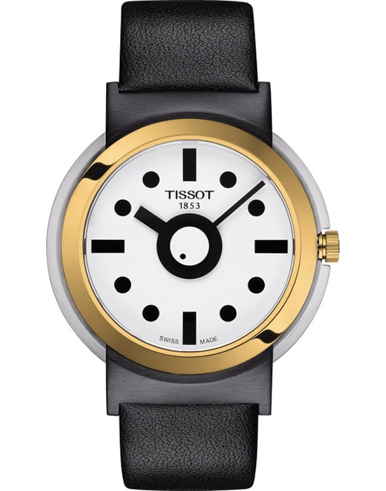 Tissot Tissot Heritage Memphis Gent T134.410.27.011.00  T1344102701100 кварцевые мужские часы белый циферблат, браслет кожаный — вид спереди