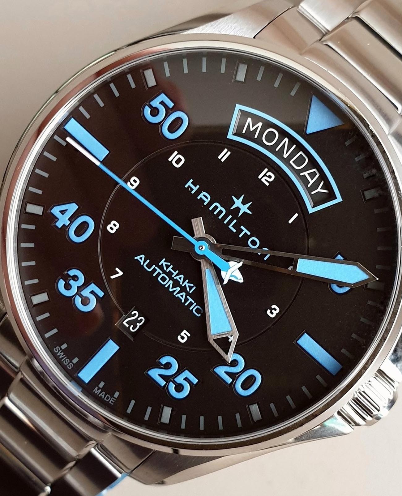 Оригинальные часы Hamilton Hamilton Khaki Aviation Pilot Day Date Air Zermatt Auto H64625131 механические калибр механизма h-40 общий вид