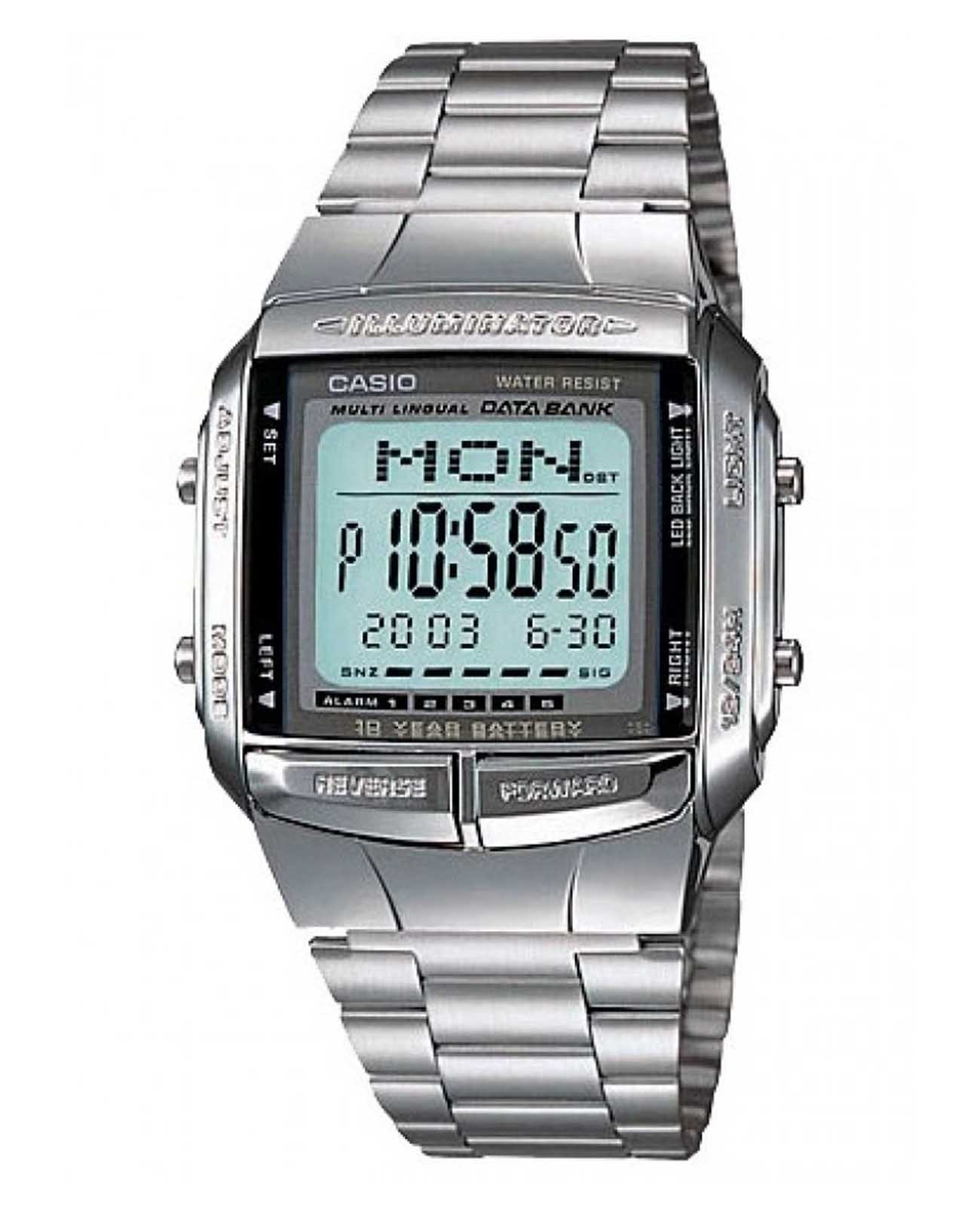 Casio Casio Collection DB-360-1  DB-360-1 автокварц (кинетик) мужские часы серый циферблат, браслет нержавеющая сталь — вид спереди