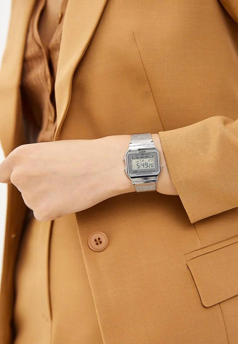 Casio Casio Collection A-700WM-7A мужские часы серебристый циферблат на запястье