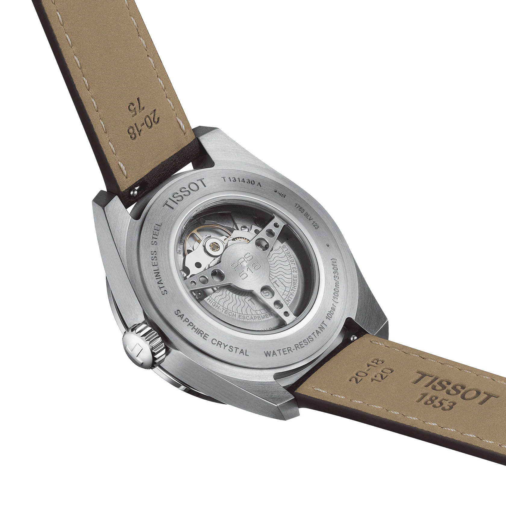 Tissot Tissot PRS 516 Powermatic 80 T131.430.16.032.00 механические мужские часы часы крупный план серебристый циферблата