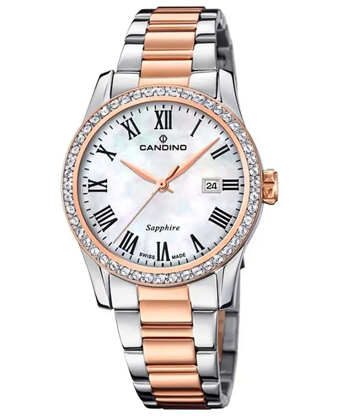 Candino Candino Elegance C4741/2  C4741/2 кварцевые женские часы перламутровый циферблат, браслет нержавеющая сталь с pvd-покрытием — вид спереди