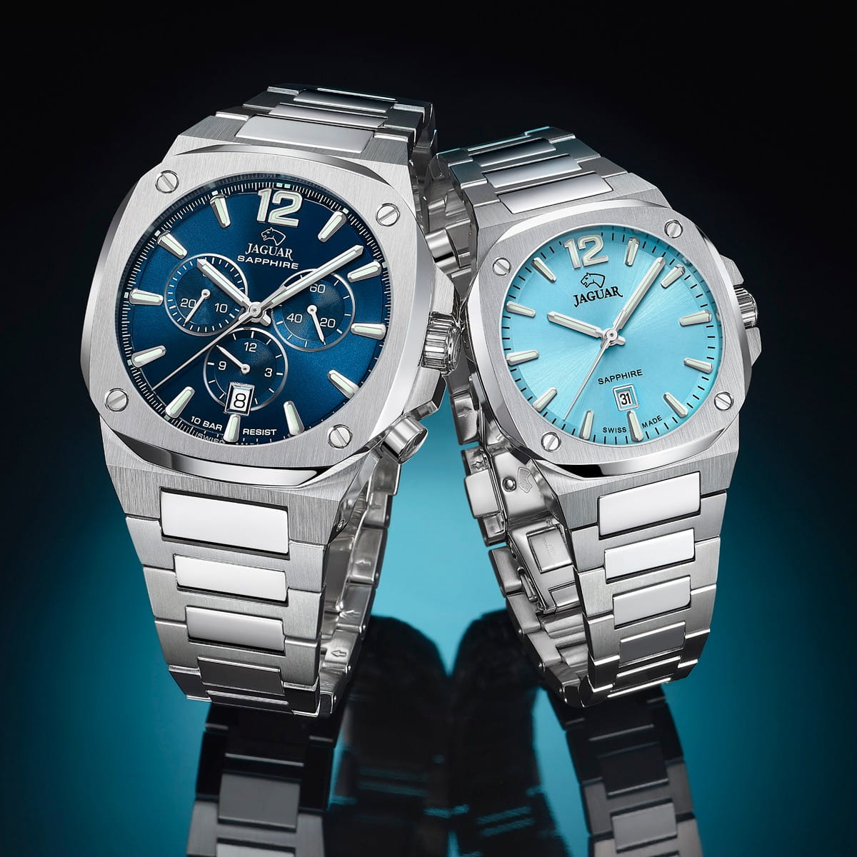 Jaguar Jaguar Rond Carre J1025/1,  швейцария мужские часы на браслете нержавеющая сталь боковой вид