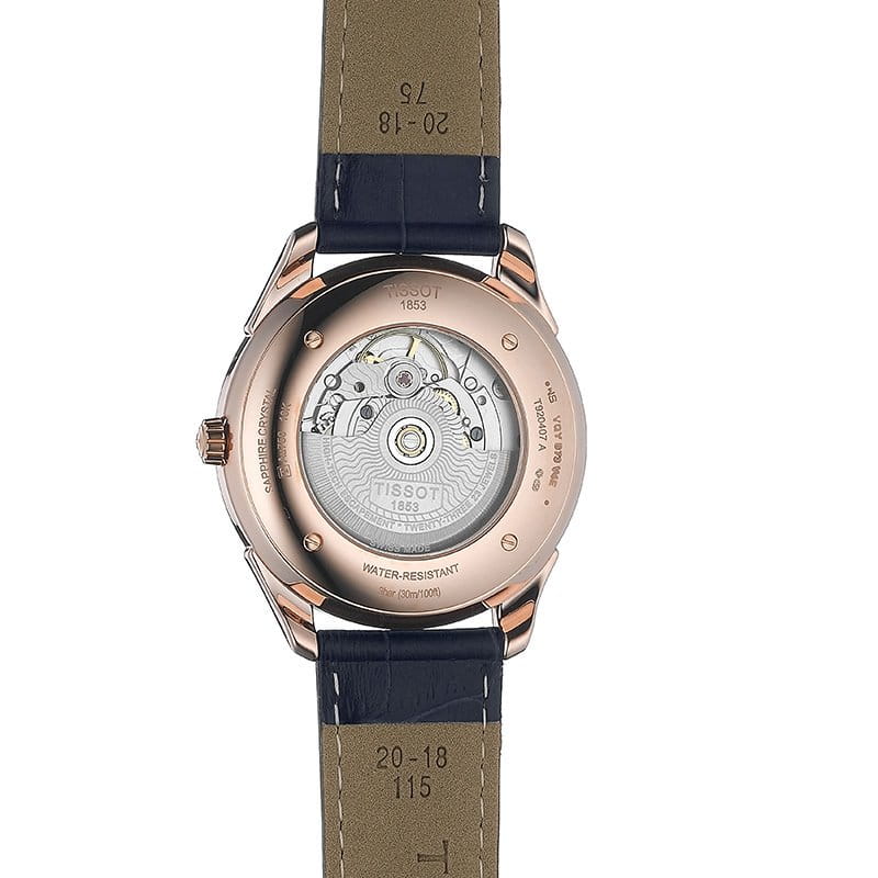 Tissot Tissot Vintage Powermatic 80 18K Gold T920.407.76.068.00 механические мужские часы часы крупный план черный циферблата