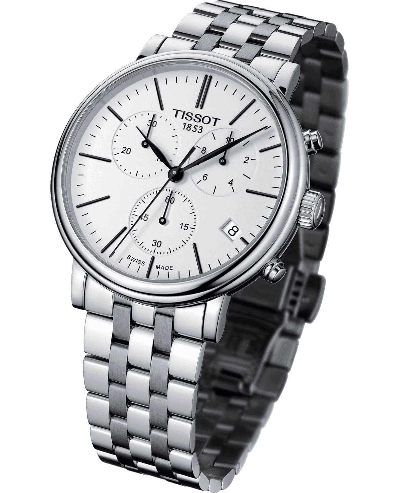 Tissot Tissot Carson Premium Chronograph T122.417.11.011.00 мужские часы белый циферблат на запястье