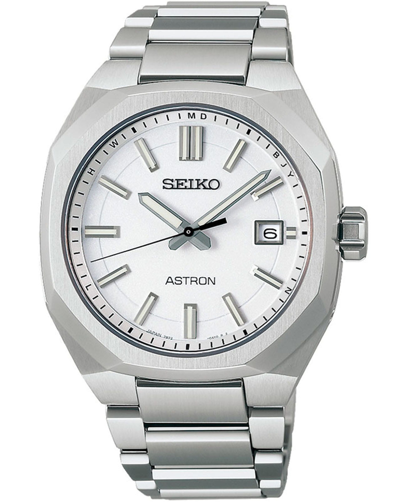Seiko Seiko Astron Nexter Solar Radio SBXY081  SBXY081 кварцевые мужские часы белый циферблат, браслет титановый — вид спереди