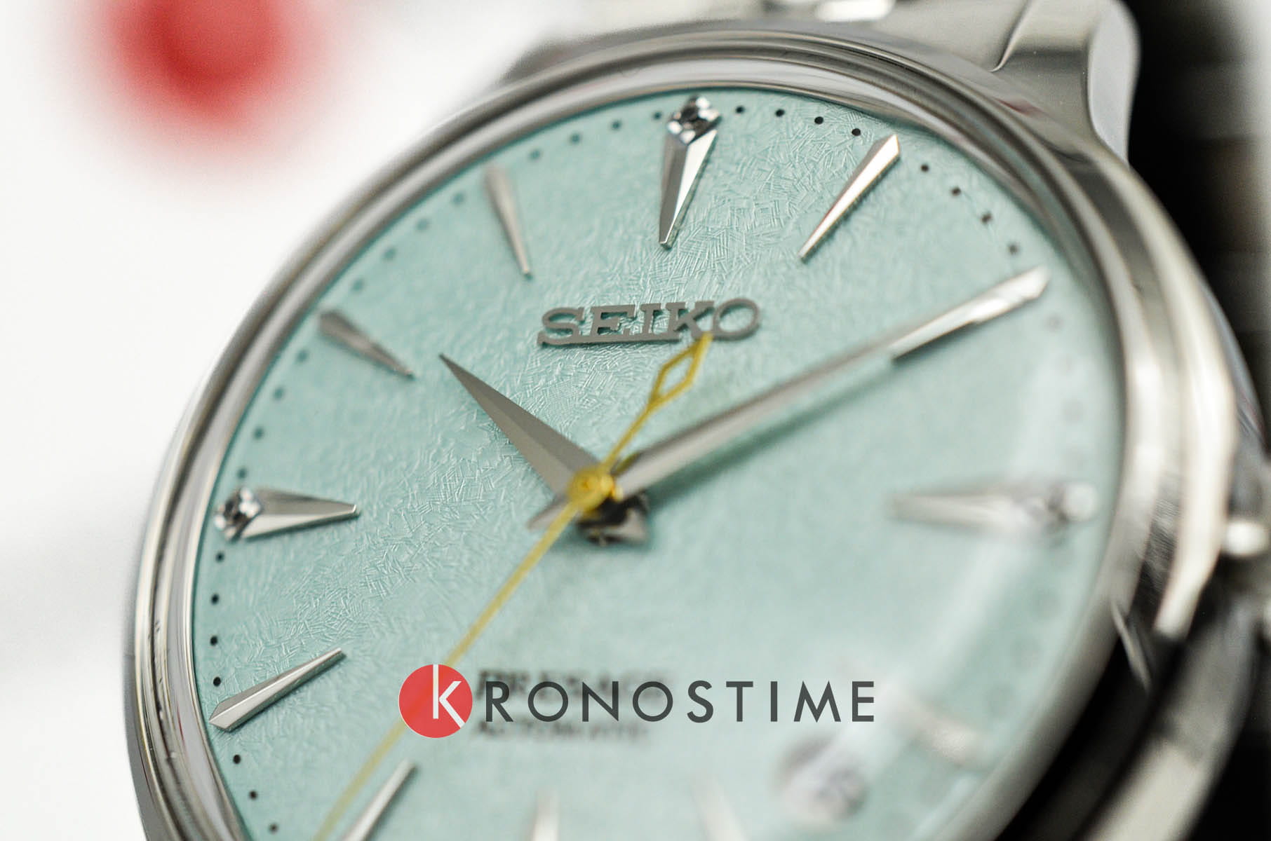 Seiko Seiko Presage Cocktail Time SRPL63J1 механические женские часы часы крупный план зеленый циферблата
