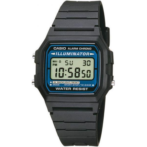 Casio Casio Collection F-105W-1A  F-105W-1A кварцевые мужские часы серый циферблат, браслет пластик — вид спереди