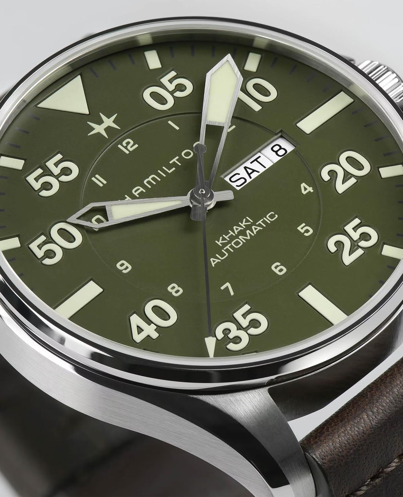 Hamilton Hamilton Khaki Aviation Pilot Schott NYC H64735561 , наручные мужские часы фото под углом