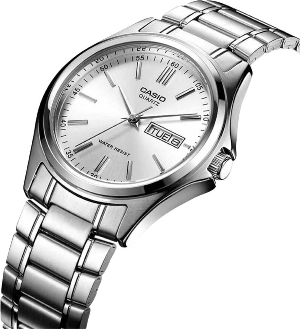 Casio Casio Collection MTP-1239D-7ADF (MTP-1239D-7A) кварцевые мужские часы часы крупный план серебристый циферблата