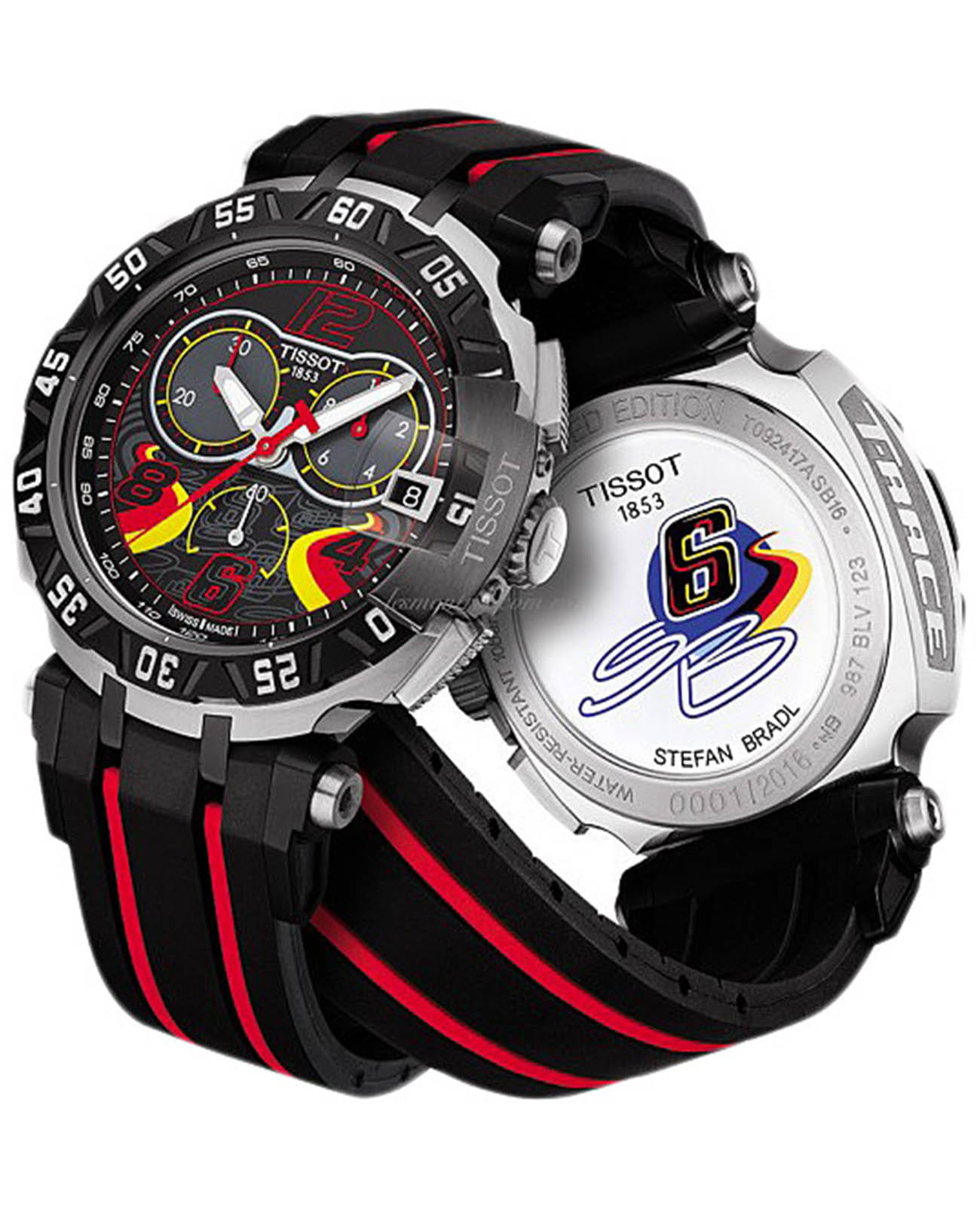 Tissot Tissot T-Race Quartz Chronograph Stefan Bradl 2016 T092.417.27.057.02, t-sport швейцария мужские часы на браслете каучук боковой вид