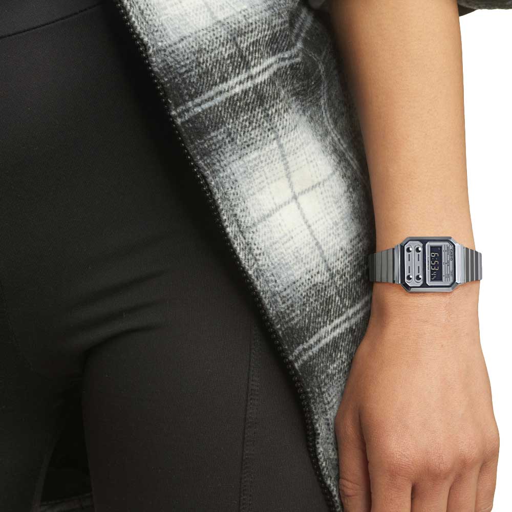 Casio Casio Vintage A100WE-7BDF (A100WE-7B) , наручные мужские часы фото под углом