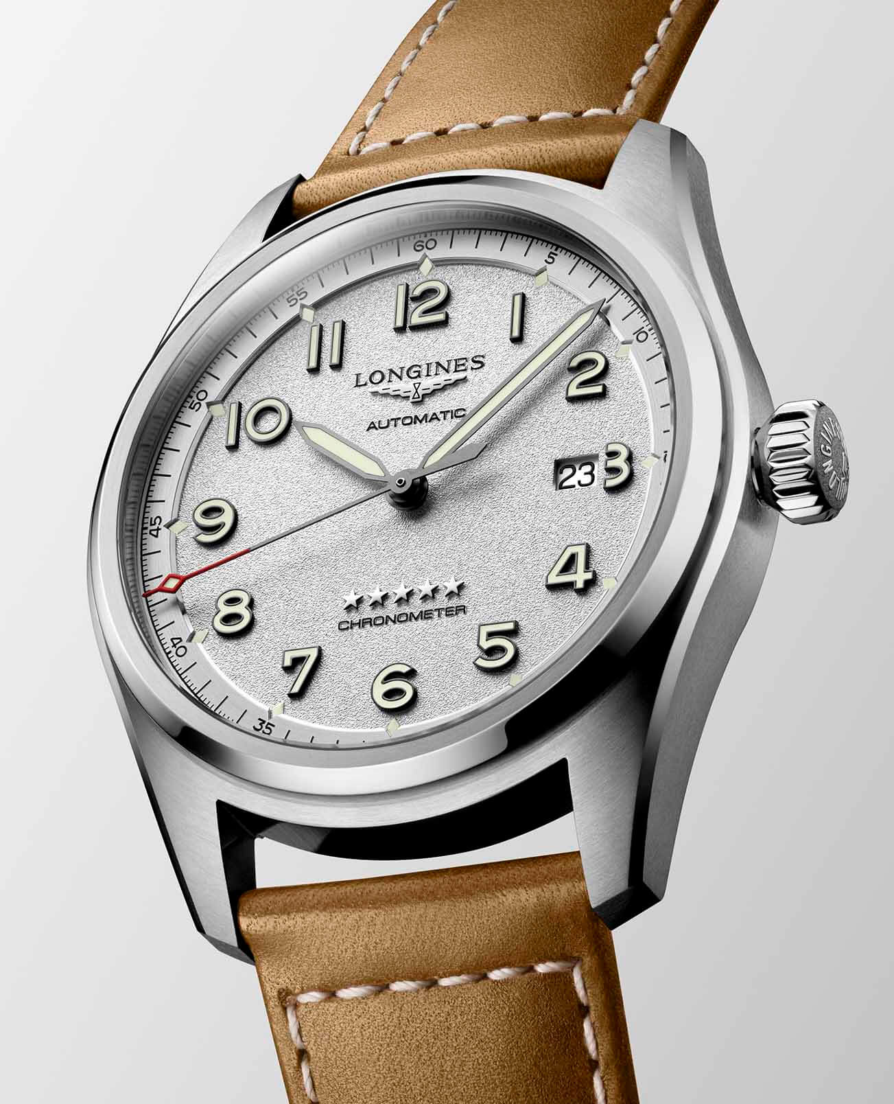 Longines Longines Spirit L3.811.4.73.2, spirit швейцария мужские часы на браслете кожаный боковой вид