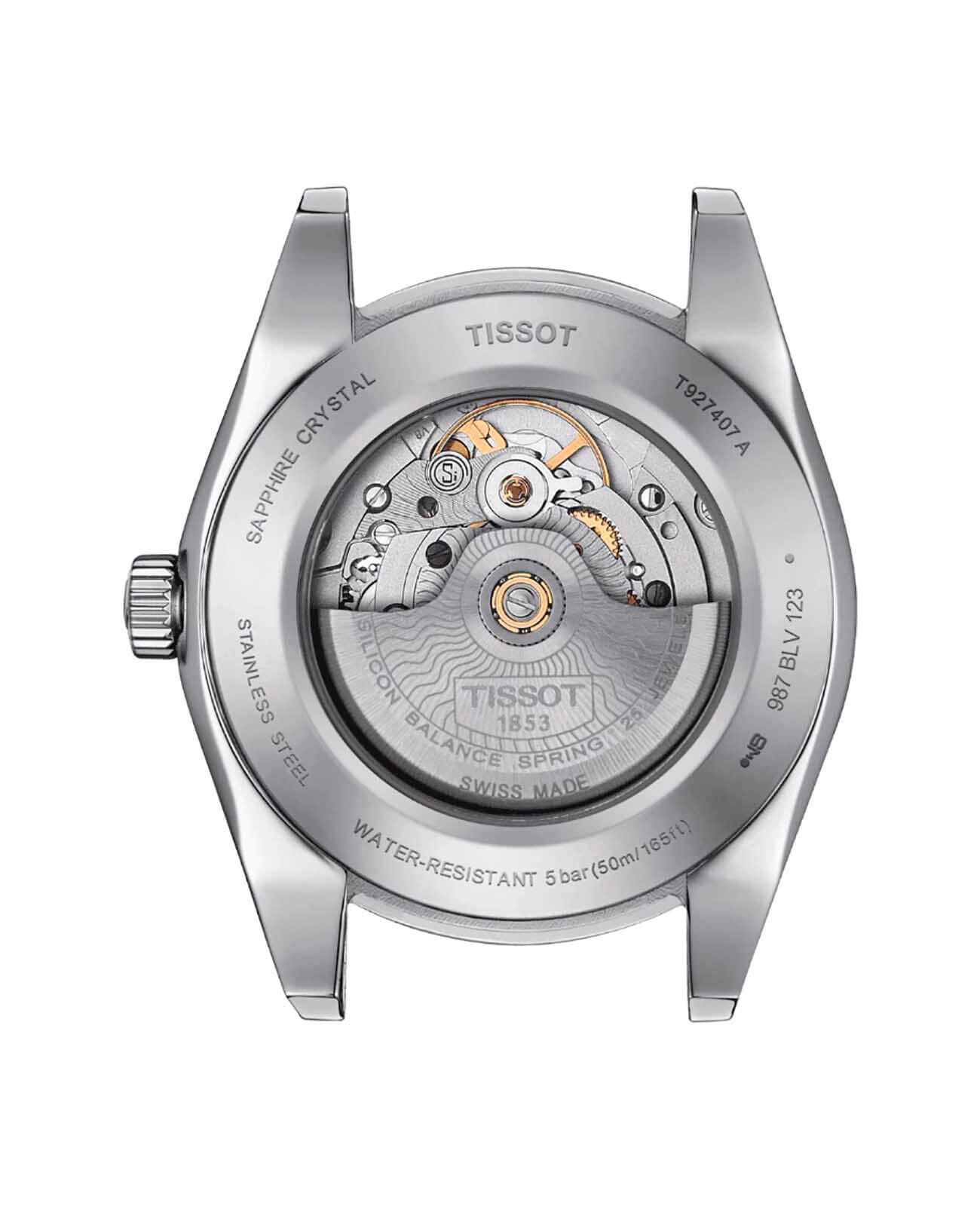 Оригинальные часы Tissot Tissot Gentleman Powermatic 80 Silicium 18K Gold T927.407.41.031.01 механические калибр механизма c07.811 общий вид