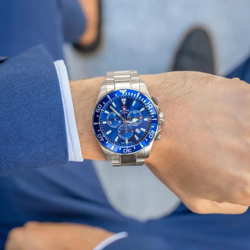 Jaguar Jaguar Executive Diver Chrono J861/2,  швейцария мужские часы на браслете нержавеющая сталь боковой вид