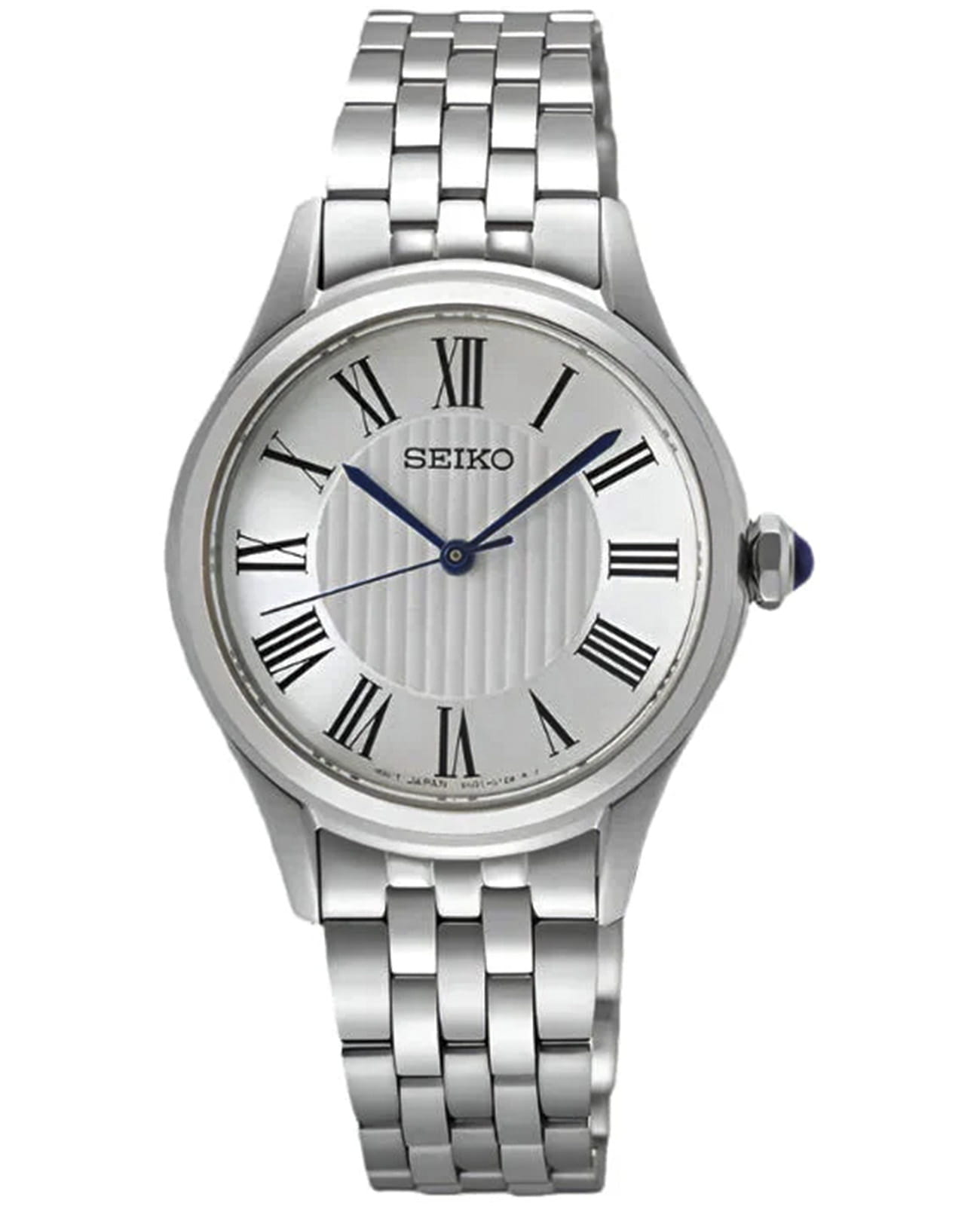 Seiko Seiko Classic SUR609P1  SUR609P1 кварцевые женские часы серебристый циферблат, браслет нержавеющая сталь — вид спереди