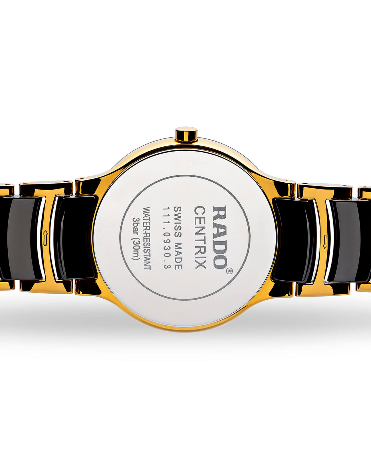 Rado Rado Centrix R30930152, centrix швейцария женские часы на браслете сталь + pvd + керамика боковой вид