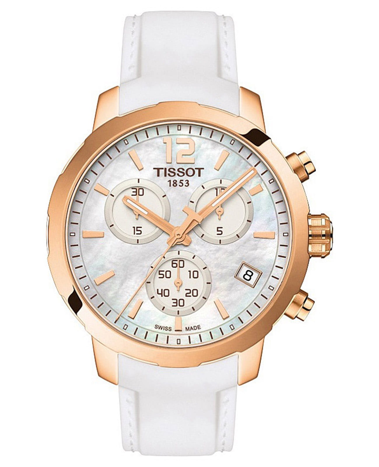 Tissot Tissot T-Sport Quickster T095.417.37.117.00 Quickster T0954173711700 кварцевые мужские часы перламутровый циферблат, браслет силикон — вид спереди