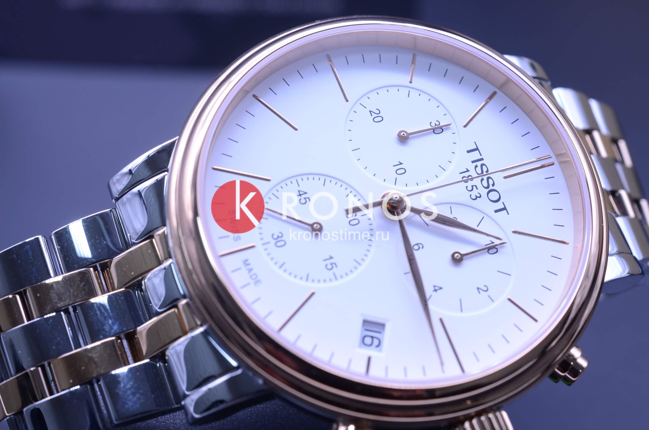 Tissot Tissot Carson Premium Chronograph T122.417.22.011.00 мужские часы белый циферблат на запястье