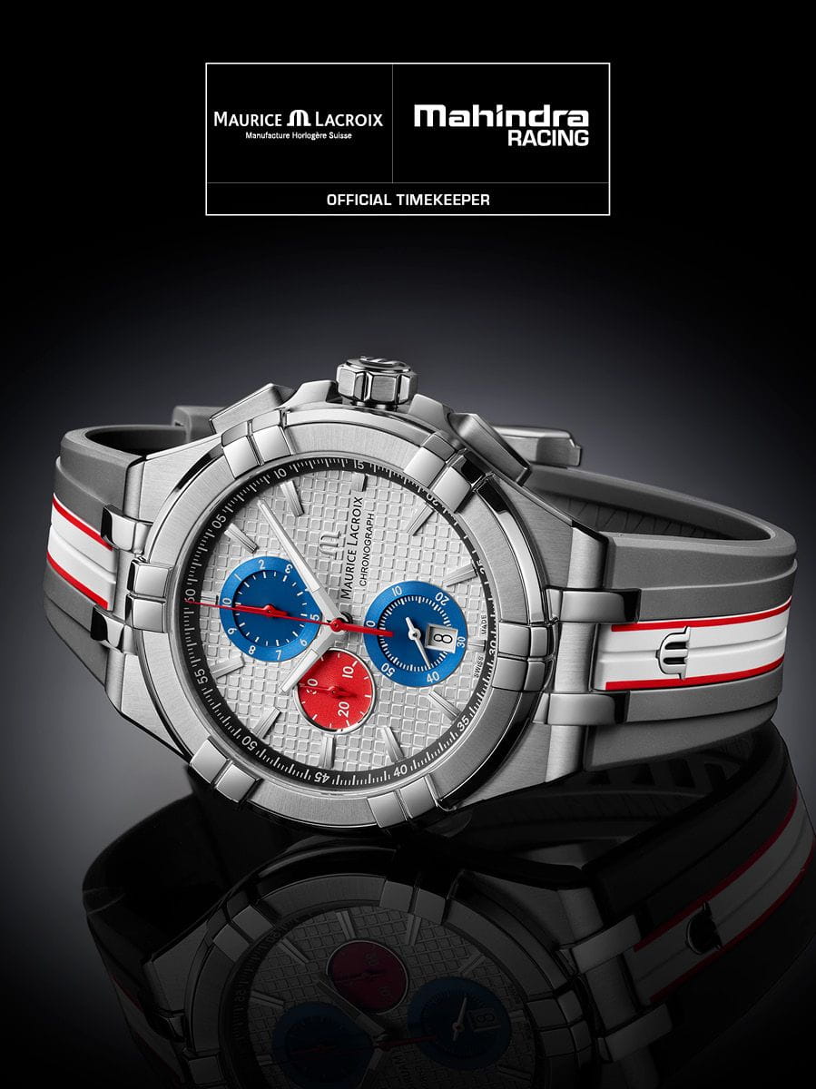 Maurice Lacroix Maurice Lacroix Aikon Chronograph Quartz Special Edition Mahindra Racing AI1018-TT031-130-2, aikon швейцария мужские часы на браслете каучук боковой вид