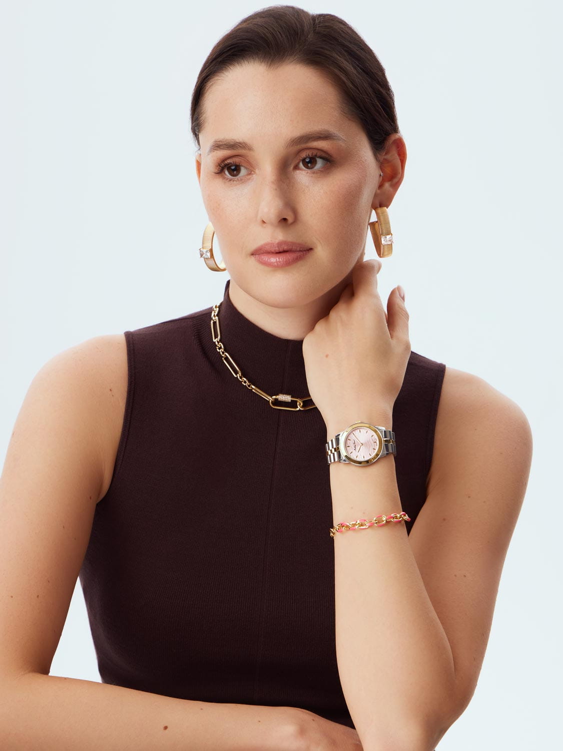 Mathey-Tissot Mathey-Tissot Artemis D10860BYPK,  швейцария женские часы на браслете нержавеющая сталь с pvd-покрытием боковой вид