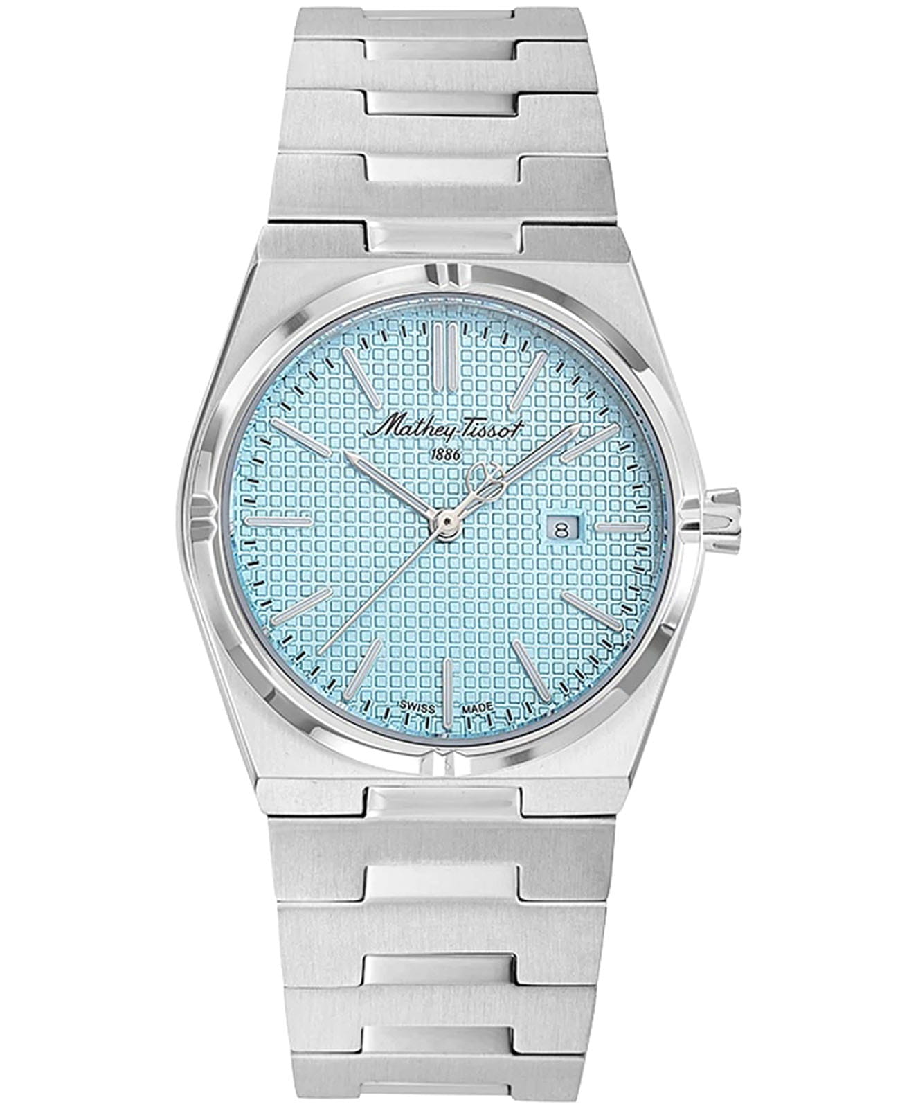 Mathey-Tissot Mathey-Tissot Zoltan D117SK  D117SK кварцевые женские часы голубой циферблат, браслет нержавеющая сталь — вид спереди