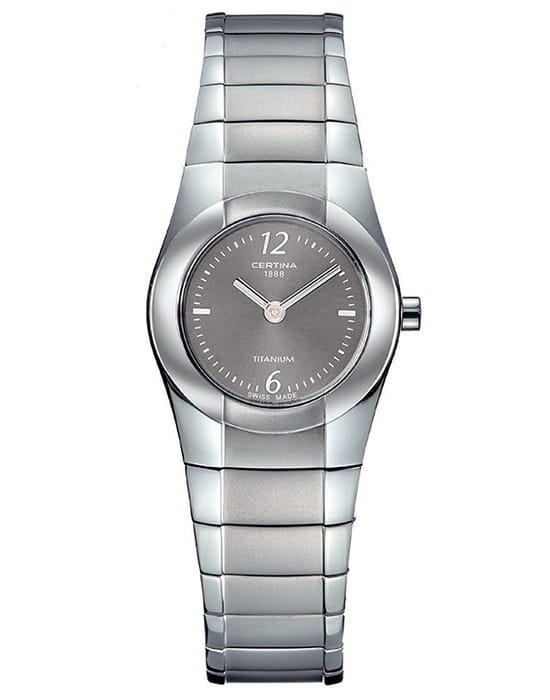 Certina Certina DS Lady Spel C322.7156.12.66  C32271561266 кварцевые женские часы серый циферблат, браслет титановый — вид спереди
