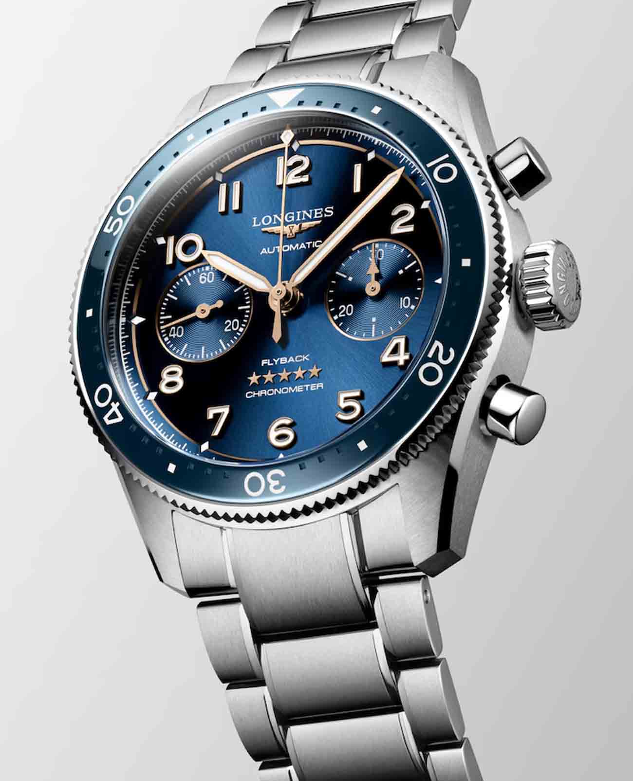 Longines Longines Spirit Flyback L3.821.4.93.6, spirit швейцария мужские часы на браслете нержавеющая сталь боковой вид