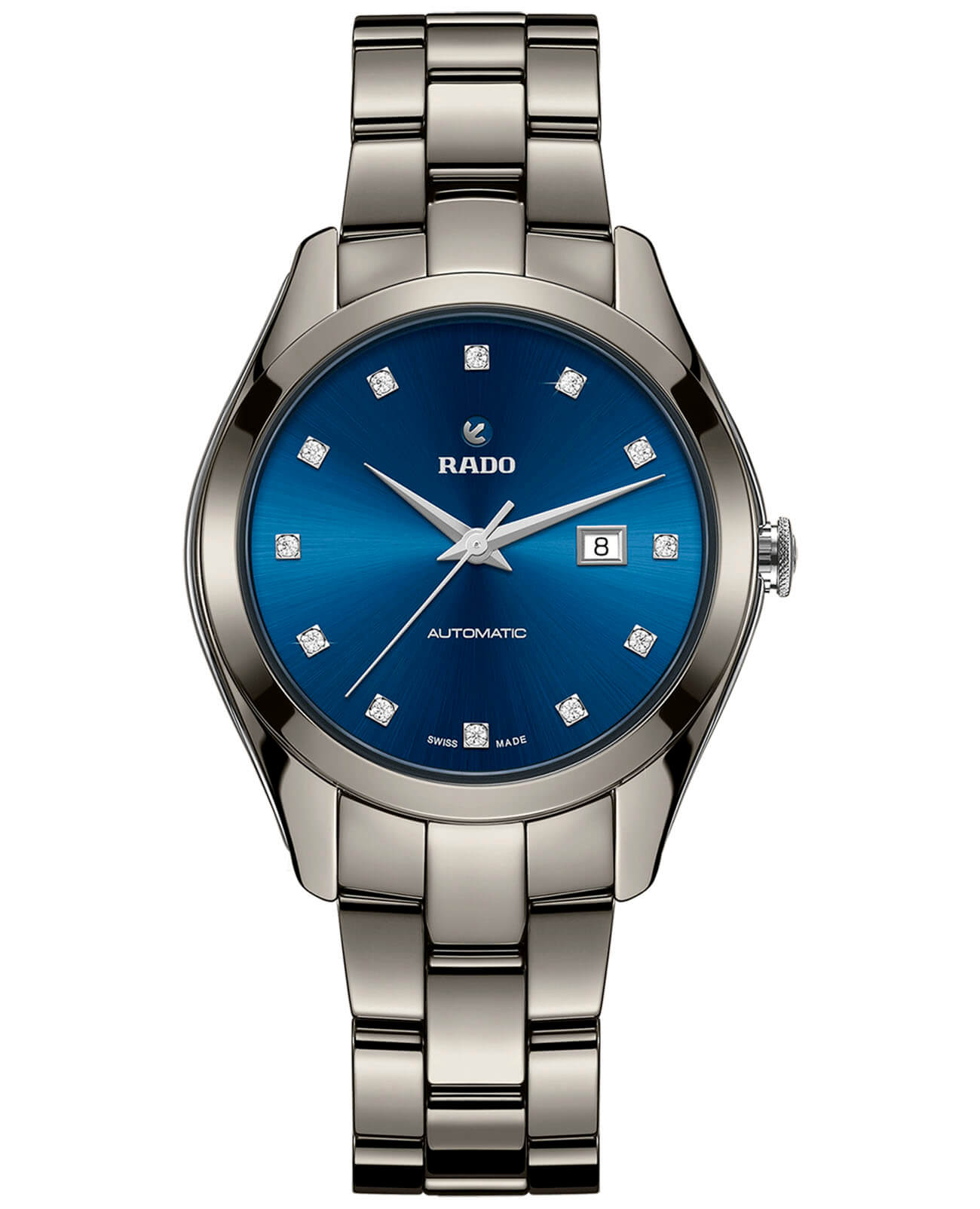 Rado Rado Hyperchrome 1314 R32041702 Automatic R32041702 механические женские часы синий циферблат, браслет плазменная керамика + ceramos™ — вид спереди
