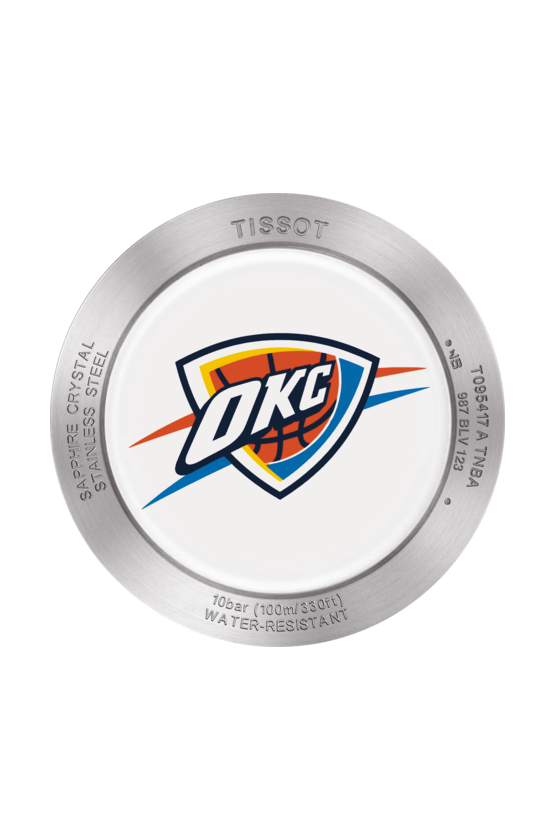 Tissot Tissot Quickster NBA Oklahoma City Thunder T095.417.17.037.14, t-sport швейцария мужские часы на браслете тканевый боковой вид