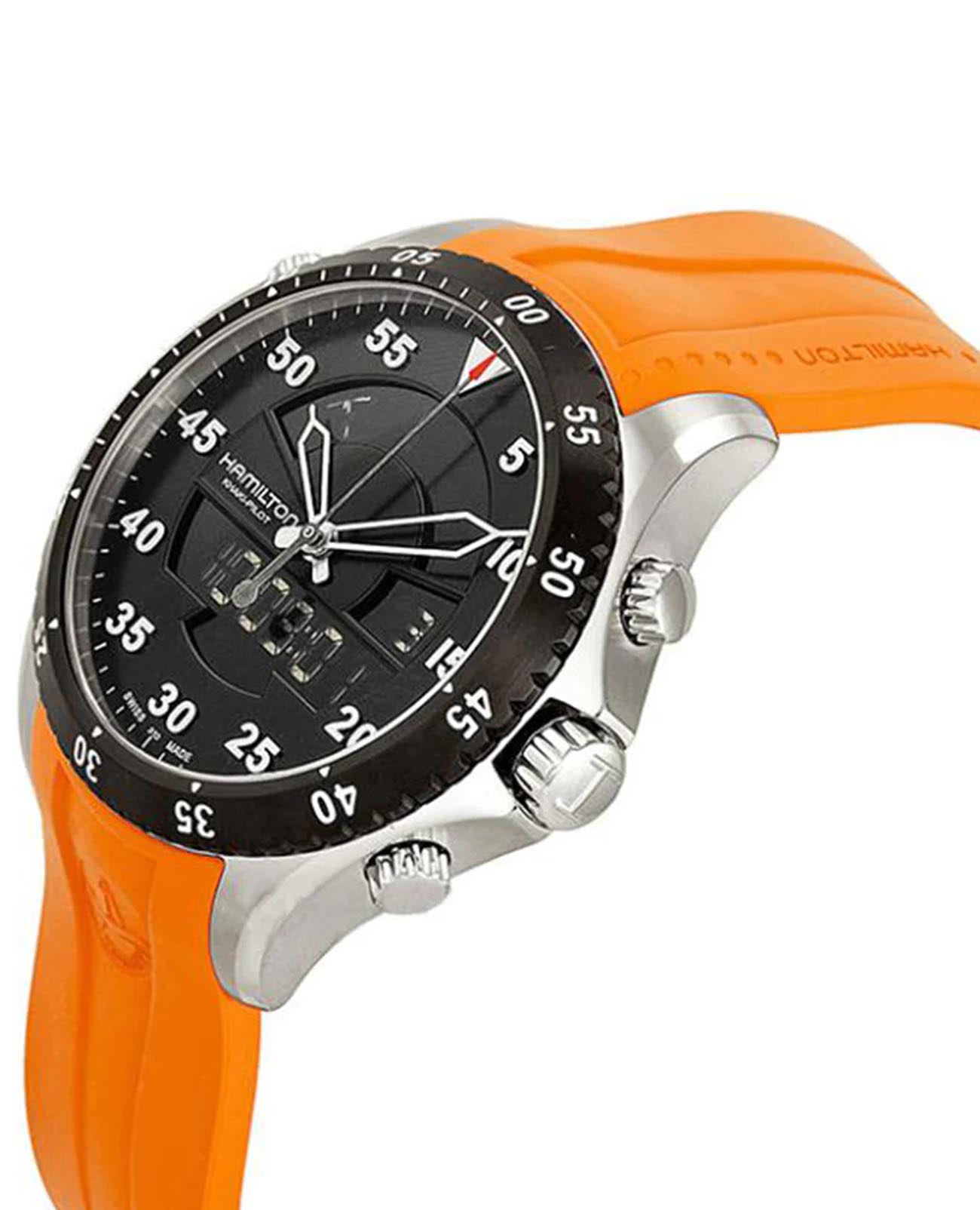 Hamilton Hamilton Khaki Aviation Flight Timer Quartz H64554431, khaki aviation швейцария мужские часы на браслете кожаный боковой вид