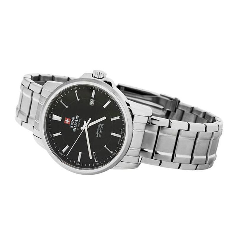 Swiss Military by Chrono Swiss Military by Chrono SM34039.01 кварцевые мужские часы часы крупный план черный циферблата