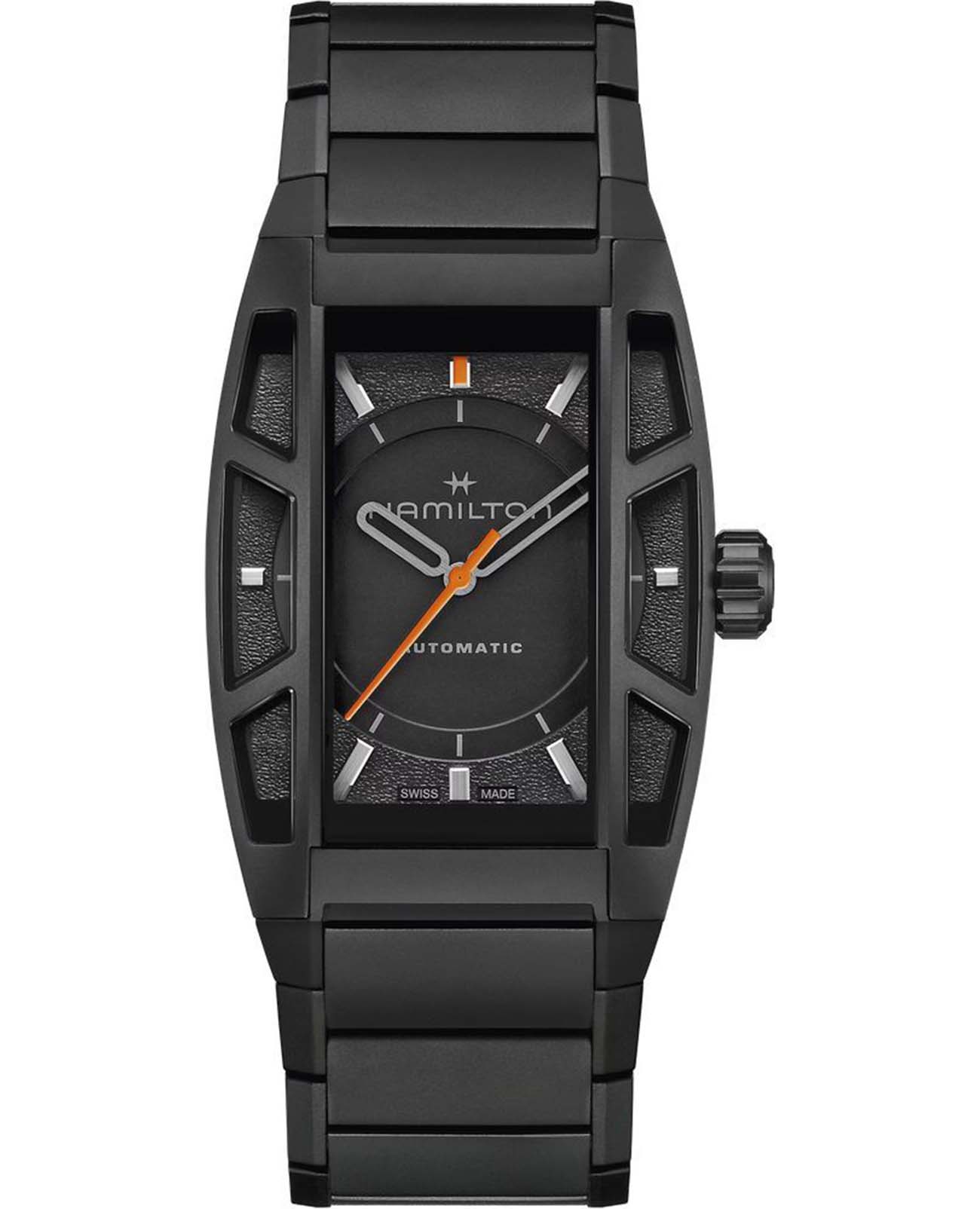 Hamilton Hamilton American Classic Boulton Death Stranding 2 Limited Edition H13605130  H13605130 механические мужские часы черный циферблат, браслет титановый c pvd покрытием — вид спереди