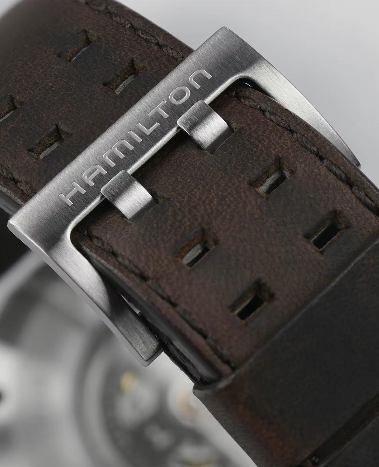 Hamilton Hamilton Khaki Aviation Pilot Schott NYC H64735561 мужские часы зеленый циферблат на запястье