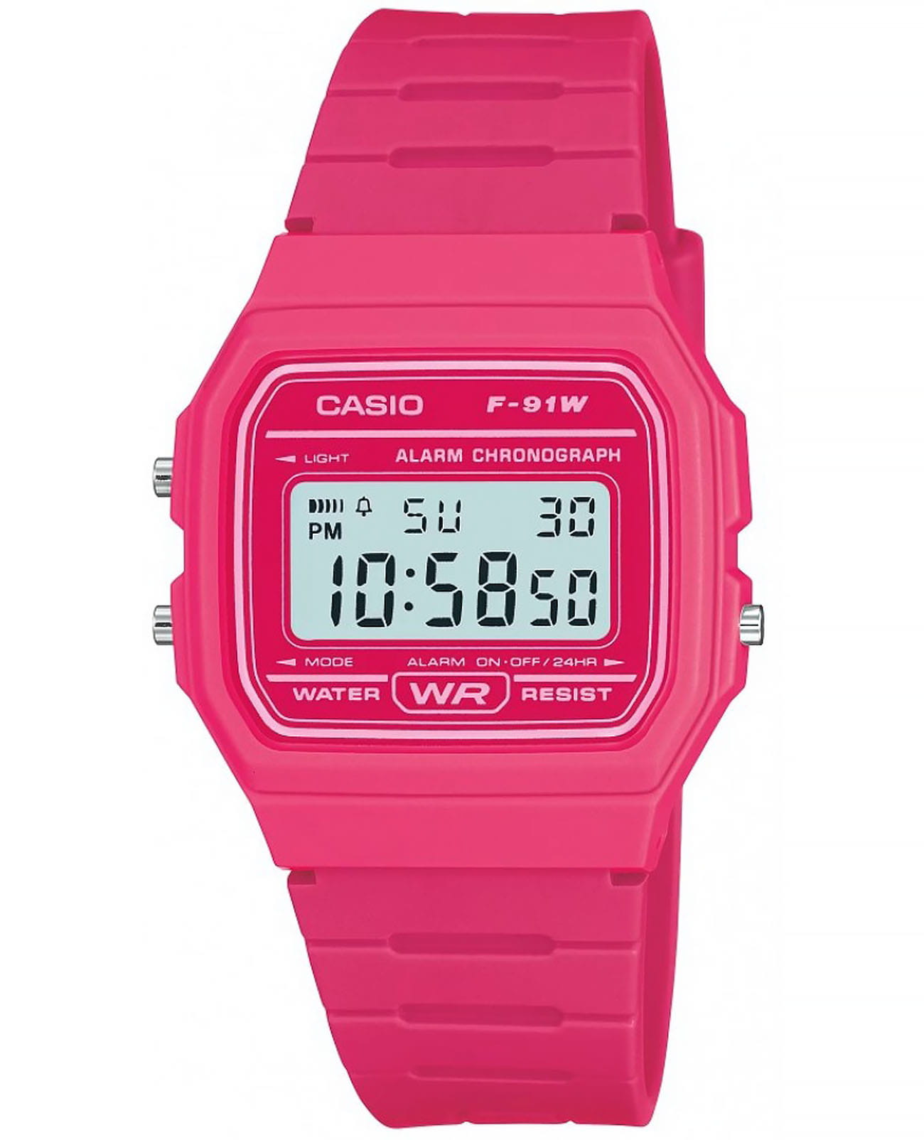 Casio Casio Collection F-91WC-4A  F-91WC-4A кварцевые женские часы  циферблат, браслет пластик — вид спереди