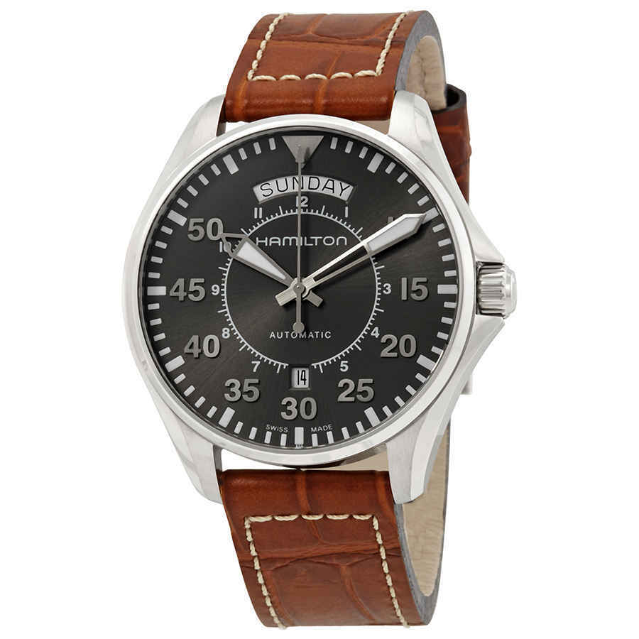 Оригинальные часы Hamilton Hamilton Khaki Aviation Pilot Day Date Auto H64615585 механические калибр механизма eta 955.422 общий вид