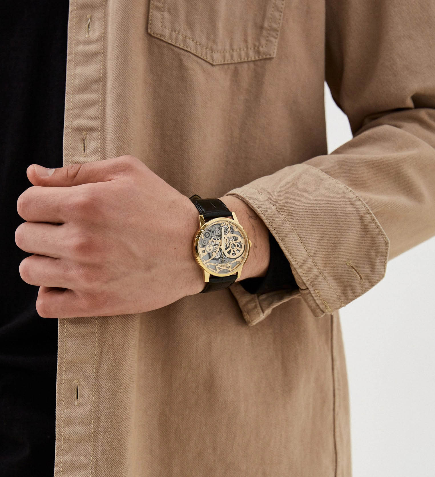 Guess Guess Gadget GW0570G1 кварцевые часы с аксессуарами мужские часы модель GW0570G1