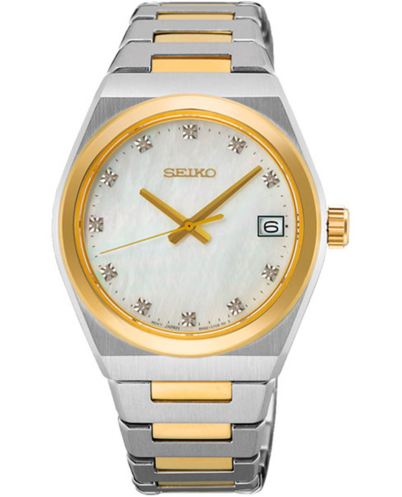 Seiko Seiko Conceptual Series Dress SUR604P1  SUR604P1 кварцевые женские часы белый циферблат, браслет нержавеющая сталь с pvd-покрытием — вид спереди