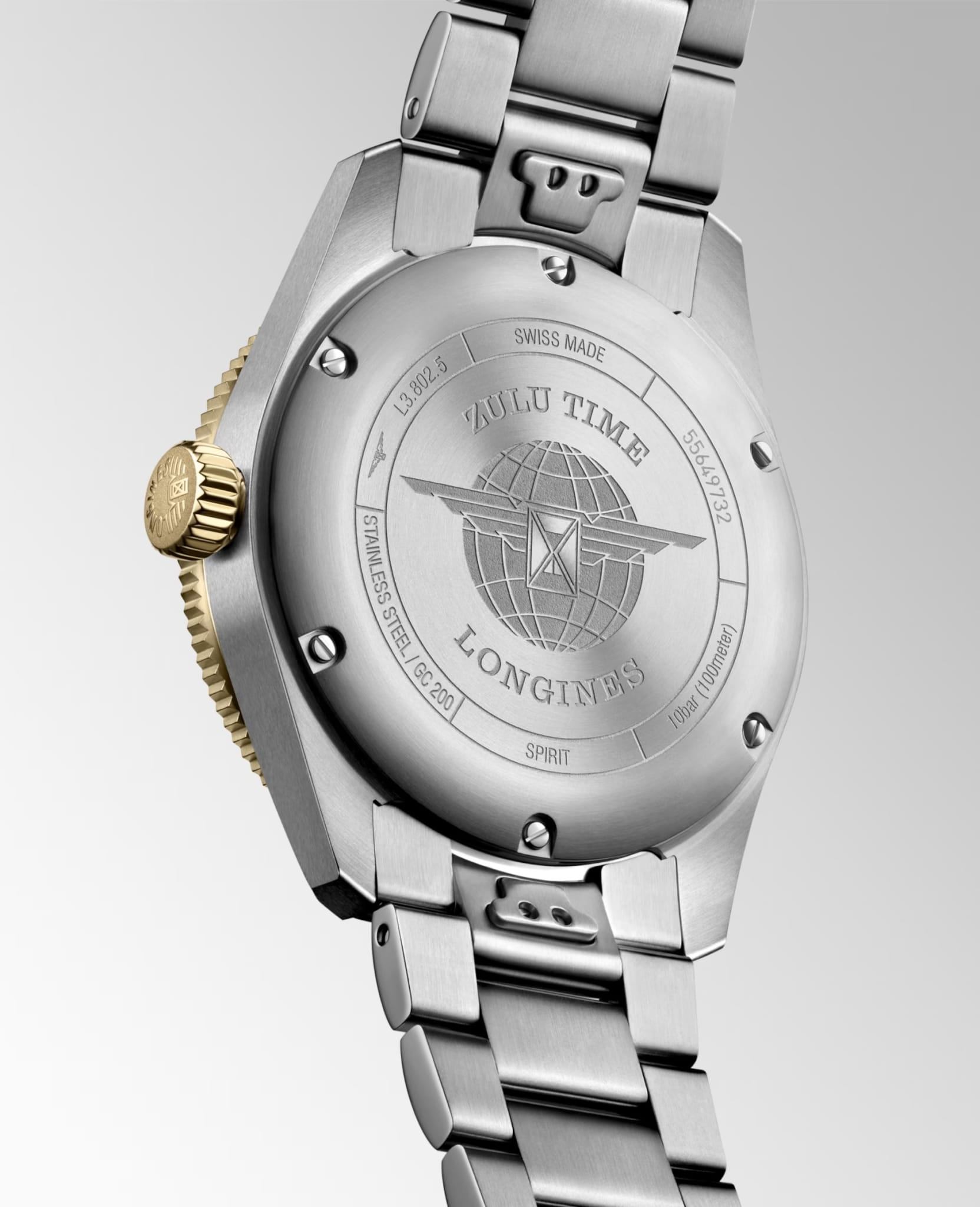 Longines Longines Spirit L3.802.5.53.6, spirit швейцария мужские часы на браслете нержавеющая сталь боковой вид