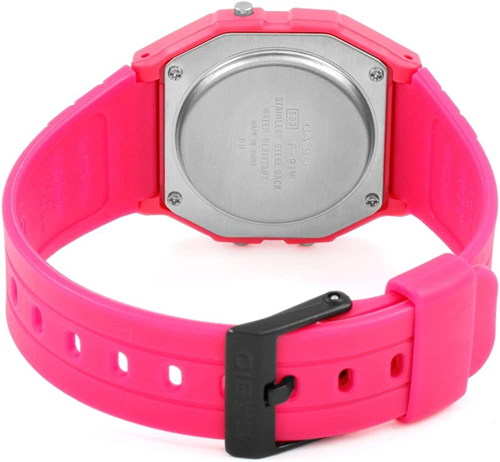 Casio Casio Collection F-91WC-4A, collection япония женские часы на браслете пластик боковой вид