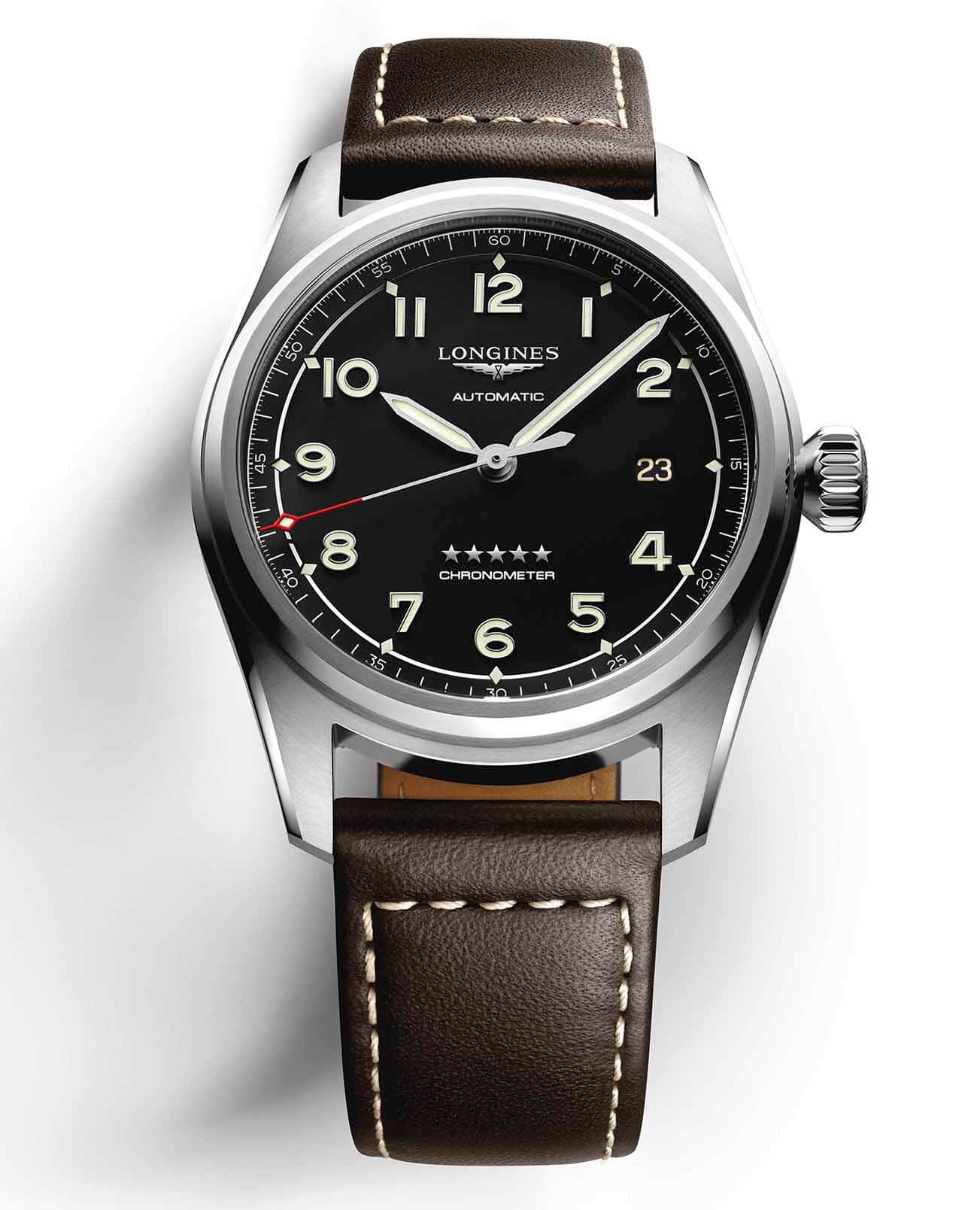 Longines L38104530 мужские часы застежка крупным планом