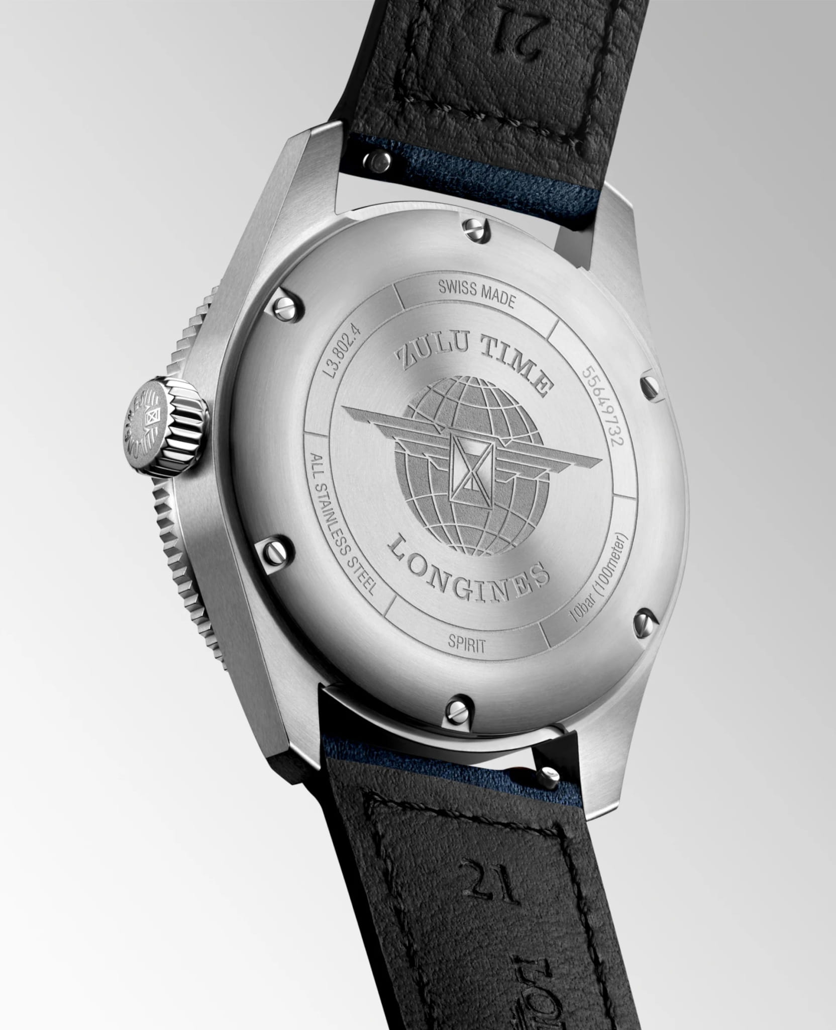 Longines Longines Spirit L3.802.4.93.2, spirit швейцария мужские часы на браслете кожаный боковой вид